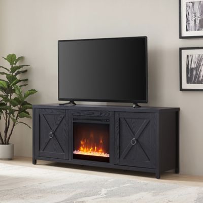 Hudson&Canal Granger TV Stand with Crystal Fireplace Insert for TVs Up to 58 in.