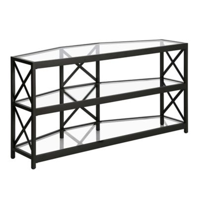 Hudson&Canal Celine TV Stand with Glass Shelves for TVs Up to 55 in.