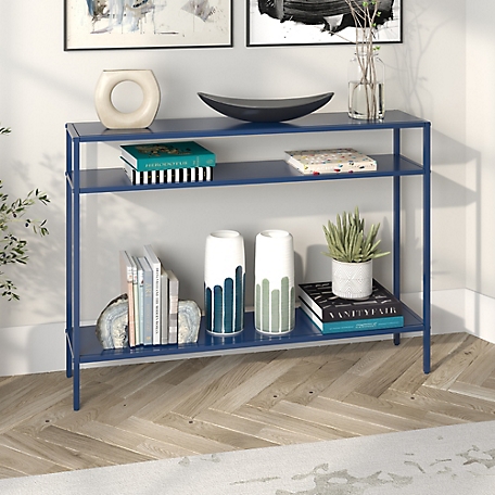 Hudson&Canal Ricardo Console Table with Metal Shelves