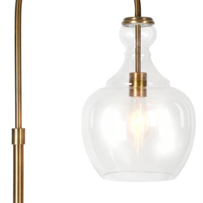 Image showing 6 th Hudson&Canal 70 in. Verona Brass Arc Floor Lamp with Clear Glass Shade