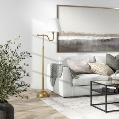 Image showing  63 in. Wellesley Floor Lamp with Empire Shade, Brass