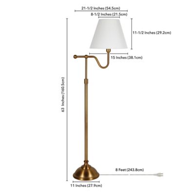 Image showing  63 in. Wellesley Floor Lamp with Empire Shade, Brass