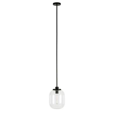 Image showing  1-Light Agnolo Glass Pendant Light, Blackened Bronze