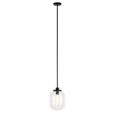 Image showing  1-Light Agnolo Glass Pendant Light, Blackened Bronze