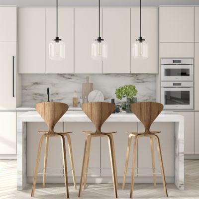 Image showing  1-Light Agnolo Glass Pendant Light, Blackened Bronze