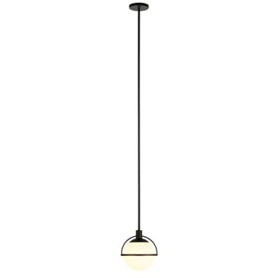 Image showing  1-Light Cieonna Glass Pendant, Blackened Bronze/Milk White