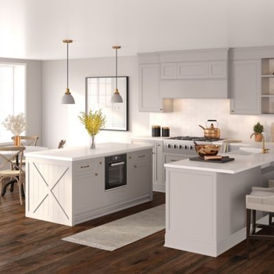 Image showing  1-Light Madison Metal Pendant Light, Cool Gray/Brass