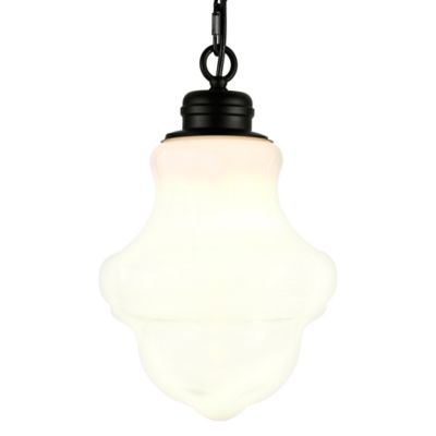 Image showing 2 th Hudson&Canal 1-Light Annie Glass Pendant Light, Milk White