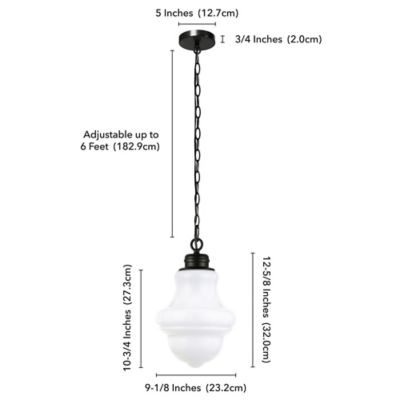 Image showing 4 th Hudson&Canal 1-Light Annie Glass Pendant Light, Milk White