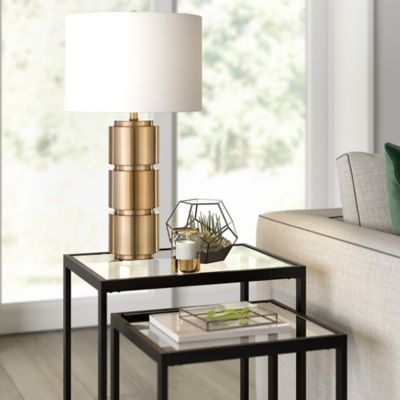 Image showing 7 th Hudson&Canal Campbell Table Lamp, 27 in., Brass