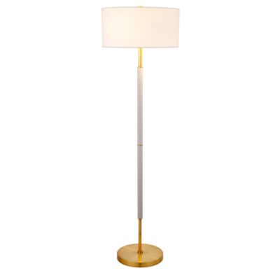 Image showing  61.5 in. Simone 2-Bulb Floor Lamp, Gray/Brass