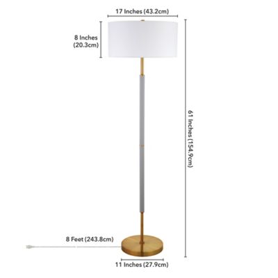 Image showing  61.5 in. Simone 2-Bulb Floor Lamp, Gray/Brass