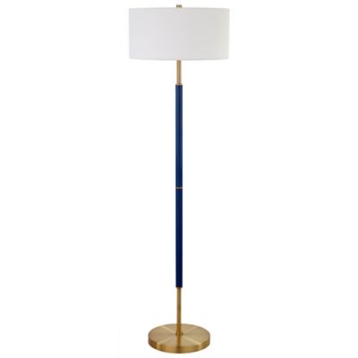 Image showing 1 th Hudson&Canal 61.5 in. Simone 2-Bulb Floor Lamp, Blue/Brass