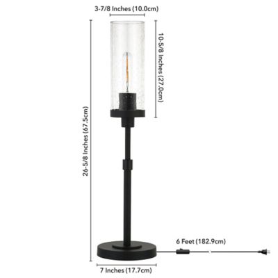 Image showing  26.68 in. Frieda Table Lamp with Glass Shade, Blackened Bronze