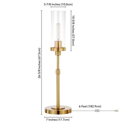 Image showing  26.68 in. Frieda Table Lamp with Glass Shade, Brass