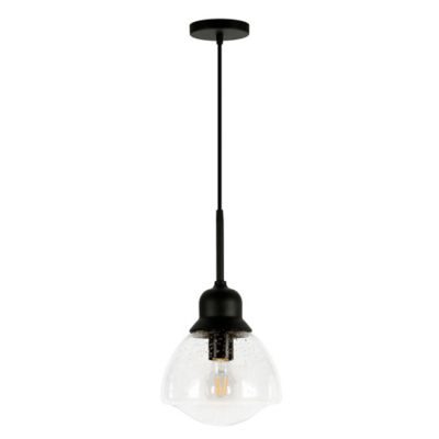 Image showing  1-Light Brooks Glass Globe Pendant Light, Blackened Bronze