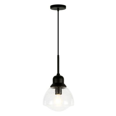 Image showing  1-Light Brooks Glass Globe Pendant Light, Blackened Bronze