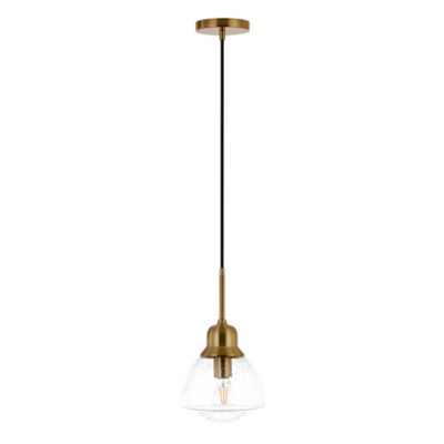 Image showing 5 th Hudson&Canal 1-Light Brooks Glass Globe Pendant Light, Brass