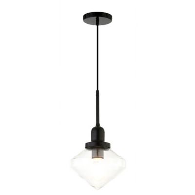 Image showing  1-Light Zariza Glass Globe Pendant Light, Blackened Bronze/Clear