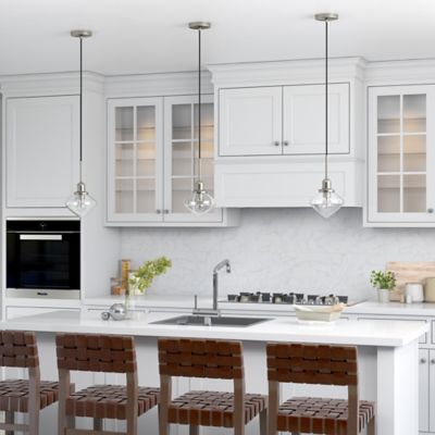 Image showing  1-Light Zariza Glass Pendant Light, Brushed Nickel