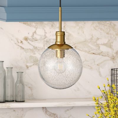 Hudson&Canal Walker Seeded Glass Pendant Light