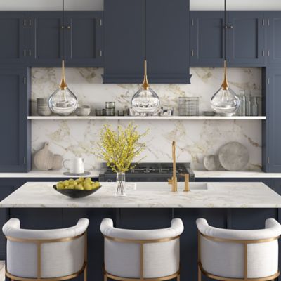 Image showing  1-Light Ida Glass Pendant Light, Brass