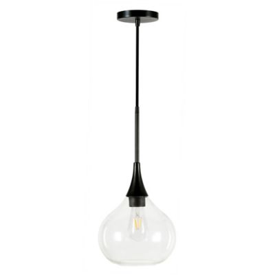 Image showing  1-Light Ida Glass Pendant Light, Matte Black