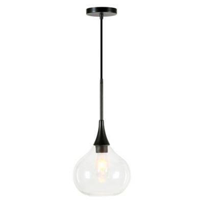Image showing  1-Light Ida Glass Pendant Light, Matte Black