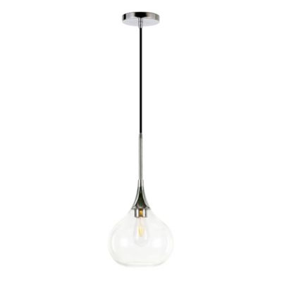 Image showing  1-Light Ida Glass Pendant Light, Polished Nickel