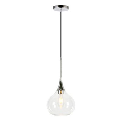 Image showing  1-Light Ida Glass Pendant Light, Polished Nickel