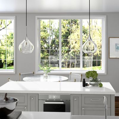 Image showing  1-Light Ida Glass Pendant Light, Polished Nickel