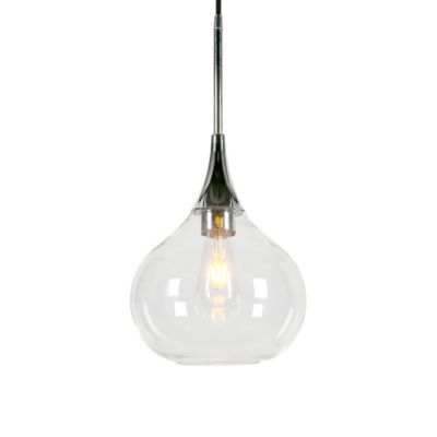 Image showing  1-Light Ida Glass Pendant Light, Polished Nickel