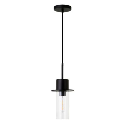 Image showing  1-Light Idris Glass Pendant Light, Blackened Bronze