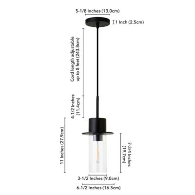 Image showing  1-Light Idris Glass Pendant Light, Blackened Bronze