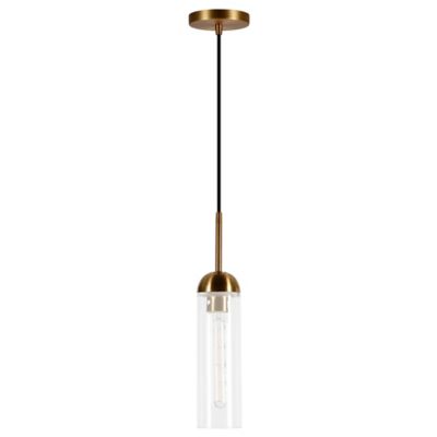 Hudson&Canal 1-Light Kagan Glass Mini Pendant Light, Polished Nickel