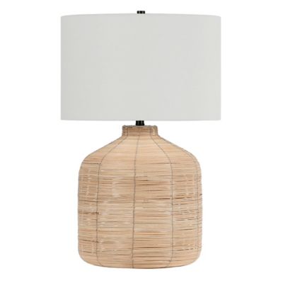 Image showing  Jolina Oversize Table Lamp, Rattan and Brass