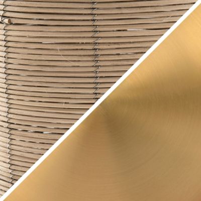 Image showing 5 th Hudson&Canal 20.5 in. Jolina Petite Rattan Table Lamp, Rattan and Brass