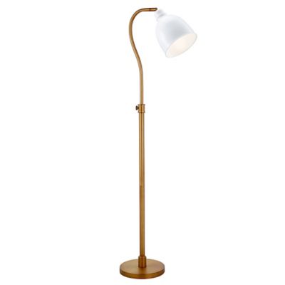 Image showing  68 in. Vincent Floor Lamp, Brass/White Shade