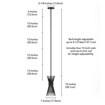 Image showing  1-Light Andromeda Starburst Pendant Light, Blackened Bronze