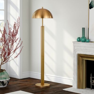 Hudson&Canal 58 in. York Brass Finish Floor Lamp