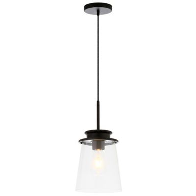 Image showing  1-Light Elwood Glass Pendant Light, Blackened Bronze