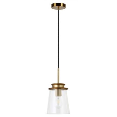 Image showing  1-Light Elwood Glass Pendant Light, Brass