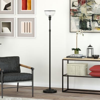 Hudson&Canal 65 in. Francis Blackened Bronze Torchiere Floor Lamp