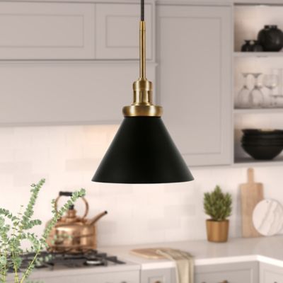 Hudson&Canal Zeno Metal Pendant Light, Blackened Bronze