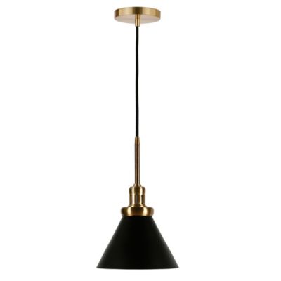 Image showing  1-Light Zeno Metal Pendant Light, Blackened Bronze