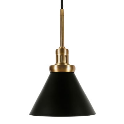 Image showing  1-Light Zeno Metal Pendant Light, Blackened Bronze