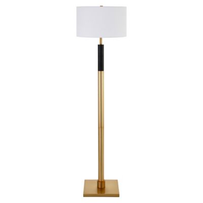 Image showing  62 in. Teagan 2-Tone Brass and Black Floor Lamp