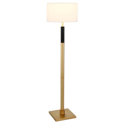 Image showing  62 in. Teagan 2-Tone Brass and Black Floor Lamp