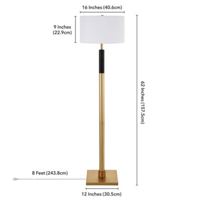 Image showing  62 in. Teagan 2-Tone Brass and Black Floor Lamp