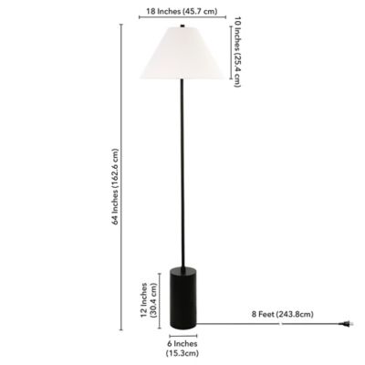 Image showing  64 in. Somerset Floor Lamp with Empire Shade, Blackened Bronze